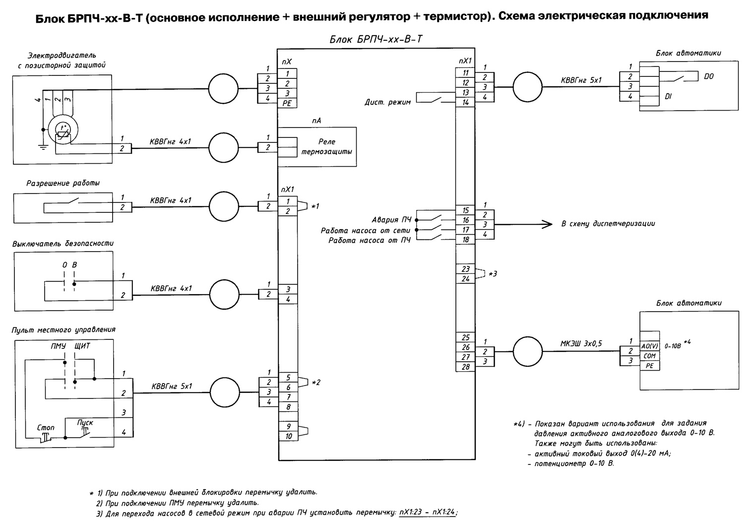 Схема подключения блока управления