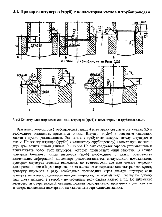 Приварка штуцеров (труб) к коллекторам котлов и трубопроводам Приварка штуцеров (труб) к коллекторам котлов и трубопроводам